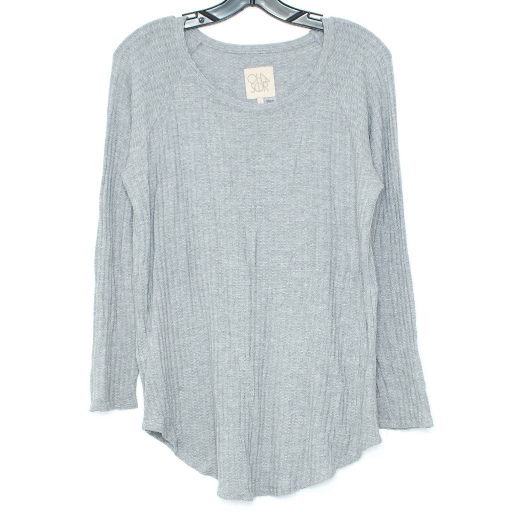 Chaser Tee Thermal Waffle Knit Long Sleeve Gray L1
